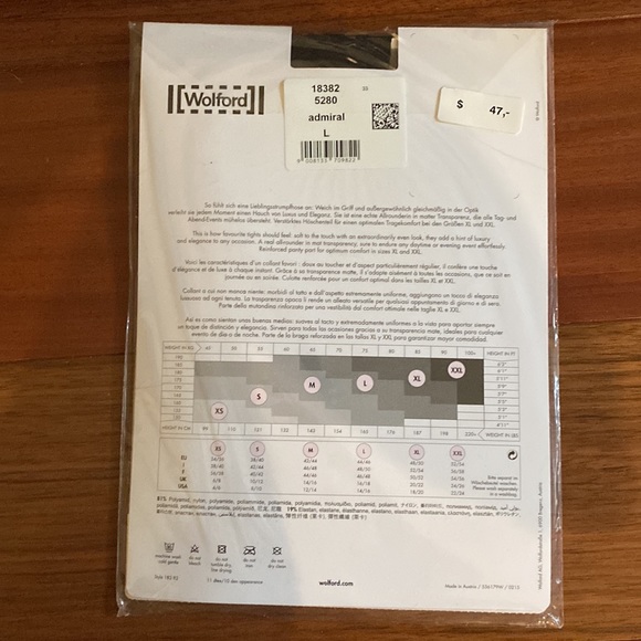 Wolford Individual 10 Tights in L Admiral Navy Blue